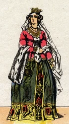 Portrét Jeanne de Bourbon (1337-1378), manželky francouzského Karla V.