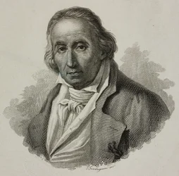 Portrét Josepha Marie Charlese, zvaného Jacquard (1752-1834), francouzského tkadlena a vynálezce žakárového stavu, rytina Guadagnini