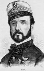 Portrét Juana Prim y Pratse, španělského generála a politika (1814 - 1870) - v „Dějinách Francie“ od Henriho Martina