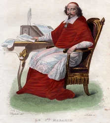 Portrét Julese Mazarina (1602-1661), francouzského italského kardinála, diplomata a politika.
