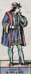 Portrét francouzského Ludvíka XI., známého jako Prudent (1423-1483) (dynastie Kapetovců). Ilustrace z konce 19. století.
