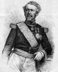 Portrét maršála Adolpha Niela (1802-1869), francouzského vojáka a politika. Rytina v „“ Le Monde Illustré““ č. 645 z 21. srpna 1869.