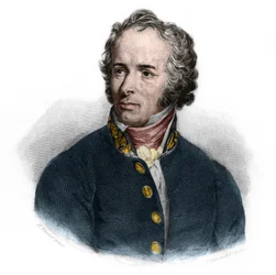Portrét Maximiliena Sébastiena Foye (1775-1825), francouzského vojenského velitele a státníka. V knize „Livre des orateurs“ od Louise de Cormenina Timona. 1842. Soukromá sbírka