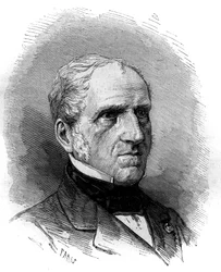 Portrét Michela Charlese (1793-1880), francouzského matematika. Rytina v „“ Le Monde Illustré““ č. 1240 z 1. ledna 1881.
