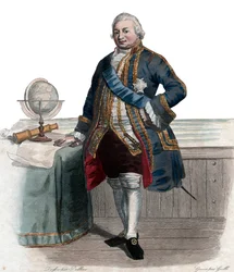 Portrét Pierre Andre de Suffren de Saint Tropez, bailli de Suffren (1729-1788), francouzský admirál.