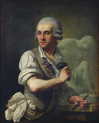 Portrét Pierra Juliena (1731-1804) v práci, kolem roku 1770