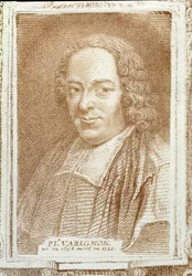 Portrét Pierra L. Varignona (1654-1722) z Histoire des Mathematiciens od Alexandra Saveriena, kolem roku 1766