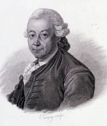 Portrét Pierra Peppera (1719-1786), francouzského cestovatele - v „“ Portréty užitečných mužů““
