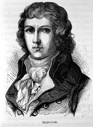 Portrét Saint-Just (1767 - 1794) - v „Dějinách Francie““ od Henriho Martina