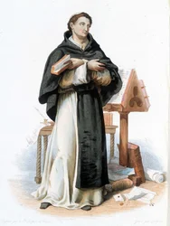 Portrét svatého Bernarda z Clairvaux (San Bernardo di Chiaravalle) (1090 - 1153) - v „“Le Plutarque francais““, ed. Mennechet