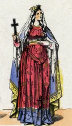 Portrét svaté Clotildy, královny franků (v. 475–545), manželky Chlodvíka I.