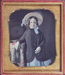 Portrét mladé dívky, kolem 1845-50 (barevná daguerrotypie)