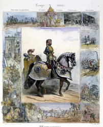 Portrét Ecuyera v "Obrazové historii starověkého a moderního jezdectví" od Charlese Aubryho
