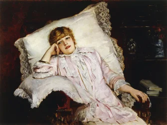 Portrét herečky Jeanne Samary Sedící tříčtvrteční délka,