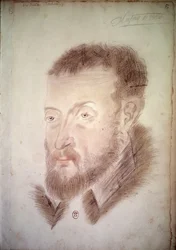 Portrét básníka Joachima du Bellay (1522-1560) Anonymní kresba francouzské školy. Paříž 16. století. B.N.