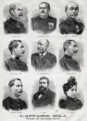 Portréty hlavních svědků aféry Dreyfuse Zoly v „Le Petit Journal“, 27. února