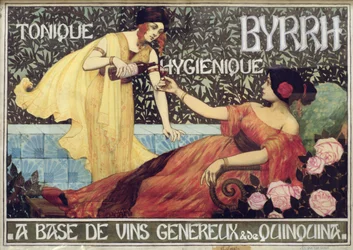 Plakát propagující "Byrrh, tonik a hygienický nápoj", cca 1900 (rytina)