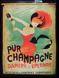 Plakát s reklamou Pur Champagne, z Damery, Epernay