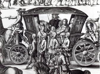 Průvod při vstupu mladého krále Ludvíka XIV. jako dítěte do města Paříže 18. srpna 1649, detail