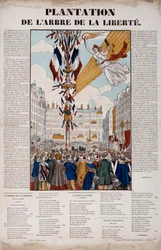 Revoluce 1848: plantáž Stromu svobody 25. března 1848. Rytina 1848 Paříž, Musee Carnavalet