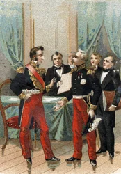 Revoluce z července 1830: „Jsi nejlepší z republik““ věta, kterou řekl La fayette (Lafayette) vévodovi z Orleansu, který se 26. července 1830 stal francouzským králem Ludvíkem Filipem I. (1773-1850). .