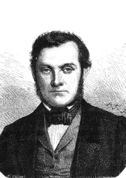 Richard Wilhelm BUNSEN (1811-1899), německý chemik objevil cesium a rubidium. Rytina 1867