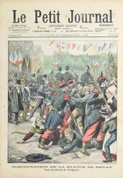 Nepokoje v Treguieru při inauguraci sochy Renana, titulní ilustrace 