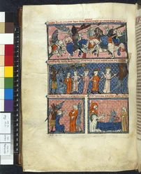 Royal 19 C. 1, f.204v Diabolic Temptations, ilustrace z 