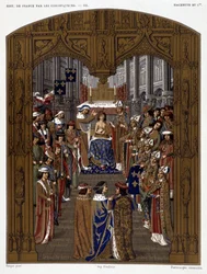 Korunovace Karla VI. (1380) - v knize „Kronikáři dějin Francie od počátků do 16. století“ od Mme de Witt, Paříž