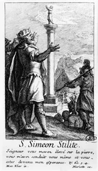 Saint Simeon Stylite na jeho sloupu