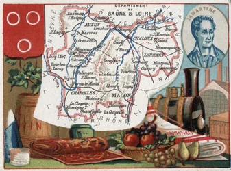 Saone et Loire (Saone-et-Loire, 71), Burgundsko, Francie. Portrét Alphonse de Lamartine (Alphonse Marie Louis de Prat de Lamartine