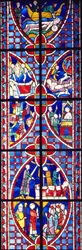 Scéna ze života sv. Vincenta, 1245-7 (vitráže a malované sklo)