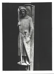 Svatý Theodor v rytířském oděvu, reliéfní řezba, asi 1230