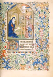 T.2629 Ms 63 f.55r Narození Páně (Využití Paříže) c.1460
