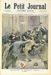 Atentát na prezidenta Carnota, z listu „Le Petit Journal“, 2. července 1894