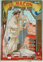 Zedník, ilustrace z knihy o řemeslech. kolem roku 1899