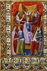 Korunování Panny Marie Nejsvětější Trojicí, kolem roku 1500