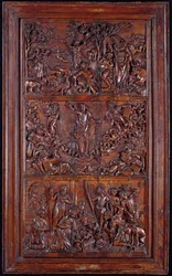 Krédo, panel I: Stvoření světa, Proměna, Zvěstování a Narození Páně, 1587 (dřevo) (viz také 414037-9)