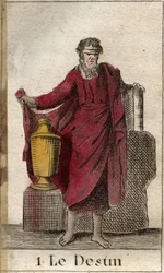 Fortune or Destiny, vládce lidského osudu. Z „Mytologie mládí“ od Pierra Blancharda 1803.