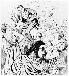 The Petomane, ilustrace pro Paris qui rit z Le Ventomane, komiksový monolog E. Grenet-Dancourt, Paříž, 1893