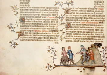 Obětování Izáka, z Bible Jean de Sy, c.1355
