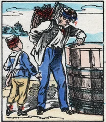 Vinař. Rytina „“La chanson des metier““. Epinal imaging, konec 19. století. Soukromá sbírka