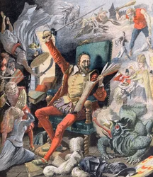 Sen Dona Quijota. Le Reve de Don Quijote (Miguel De Cervantes) - ilustrace pro Le petit Journal, 21. května 1905.
