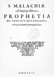 Titulní strana pro Proroctví papežů, vydaná 1662 (knihtisk a rytina)