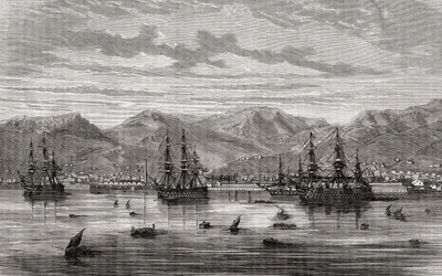 Toulon v 18. století, z „Histoire de la Revolution Francaise“ od Louise Blanca (1811-82)
