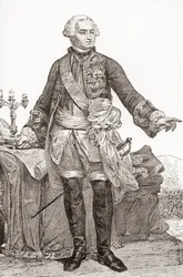 Ulrich Frédéric Woldemar, Comte de Lowendal, 17001755. Francouzský voják a státníci německého původu. Z Les Heures Libres vydané v roce 1908.
