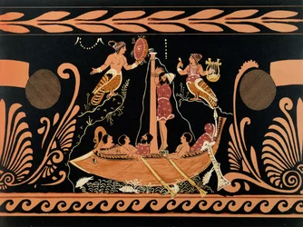 Odysseus a Sirény, ilustrace ze starořecké vázy