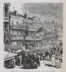 Ulice v New Orleans v den voleb 1875 - v „“Le Tour du Monde“, 2. sem. 1876