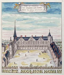 Pohled na zámek Plessis-les-Tours v Tourraine, 1699 (perem a tuší na papíře) (viz také 173766)