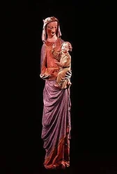 Panna a dítě (polychromované dřevo)